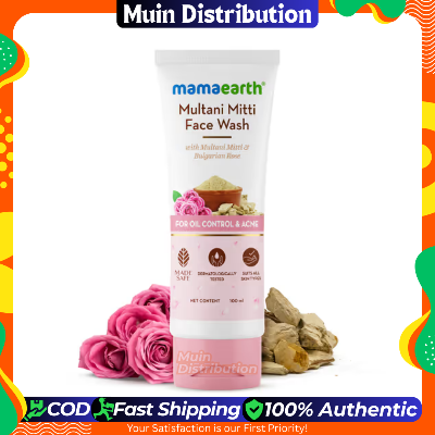 Picture of Mamaearth Multani Mitti Face Wash with Multani Mitti & Bulgarian Rose For Oil Control & Acne - 100 ml