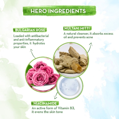 Picture of Mamaearth Multani Mitti Face Wash with Multani Mitti & Bulgarian Rose For Oil Control & Acne - 100 ml