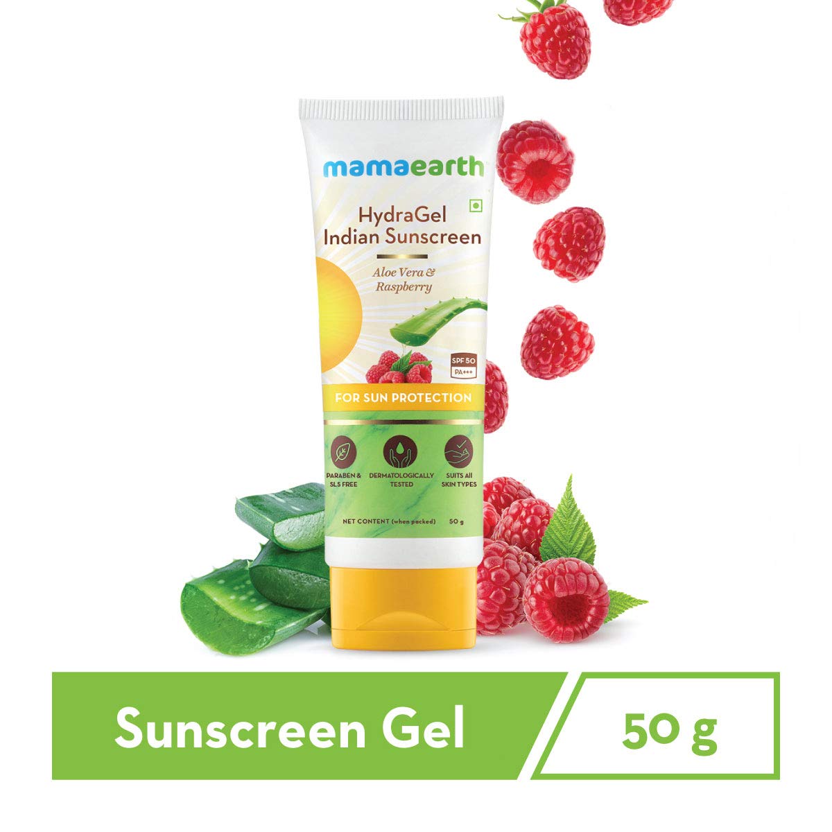 Picture of Mamaearth Hydragel Indian Sunscreen With Aloe Vera And Raspberry For Sun Protection - 50gm