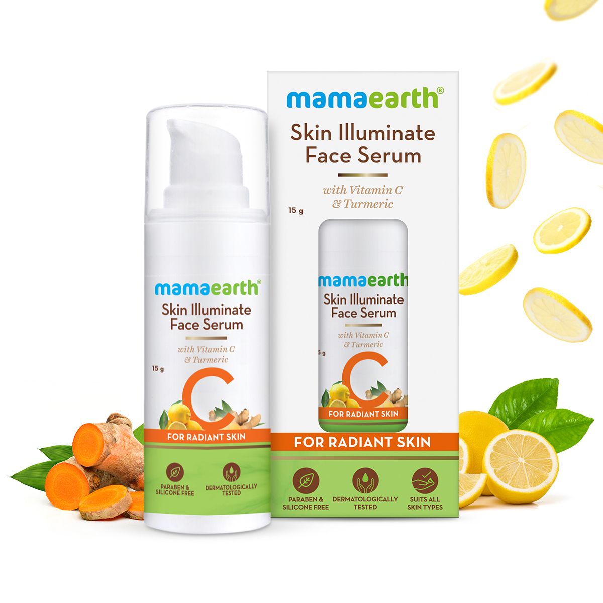 Picture of Mamaearth Illuminate Face Serum for Radiant Skin with Vitamin C and Turmeric - 30g
