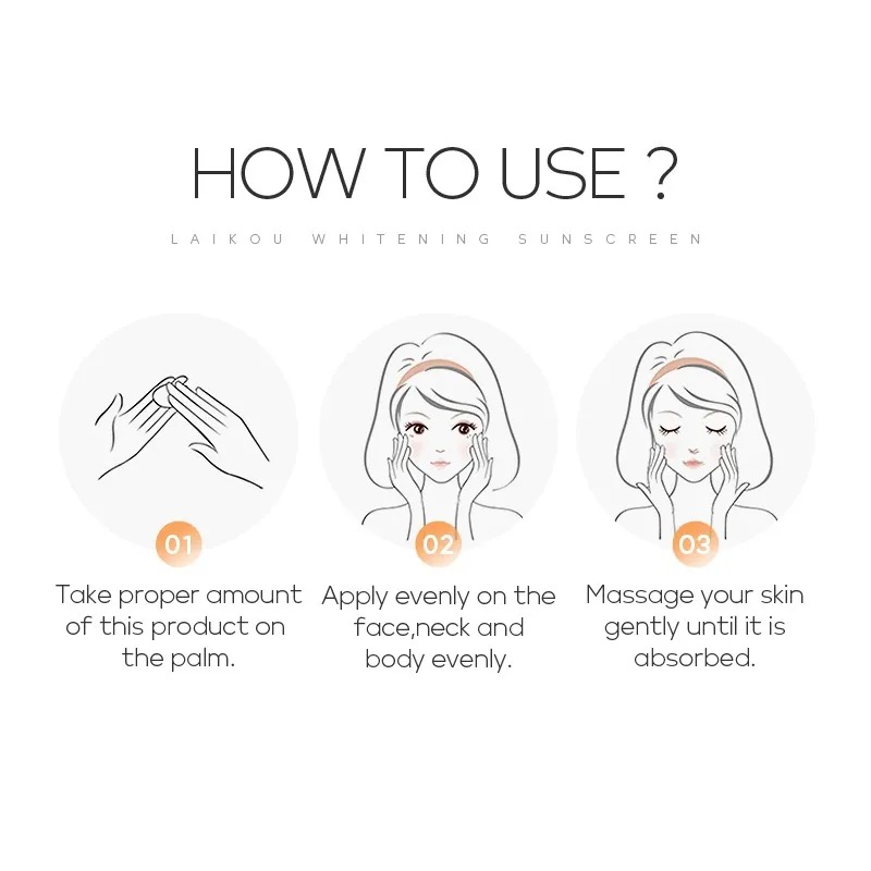 Picture of LAIKOU Brightening Sunscreen Waterproof Body Sunblock Cream SPF50+ UV Protection  - 30g