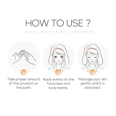 Picture of LAIKOU Brightening Sunscreen Waterproof Body Sunblock Cream SPF50+ UV Protection  - 30g