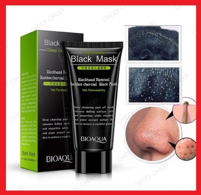 Picture of BIOAQUA Black Mask Bamboo Charcoal Blackhead Remover Mask – Deep Cleansing Peel-Off Face Mask for Pores & Oil Control (60g)