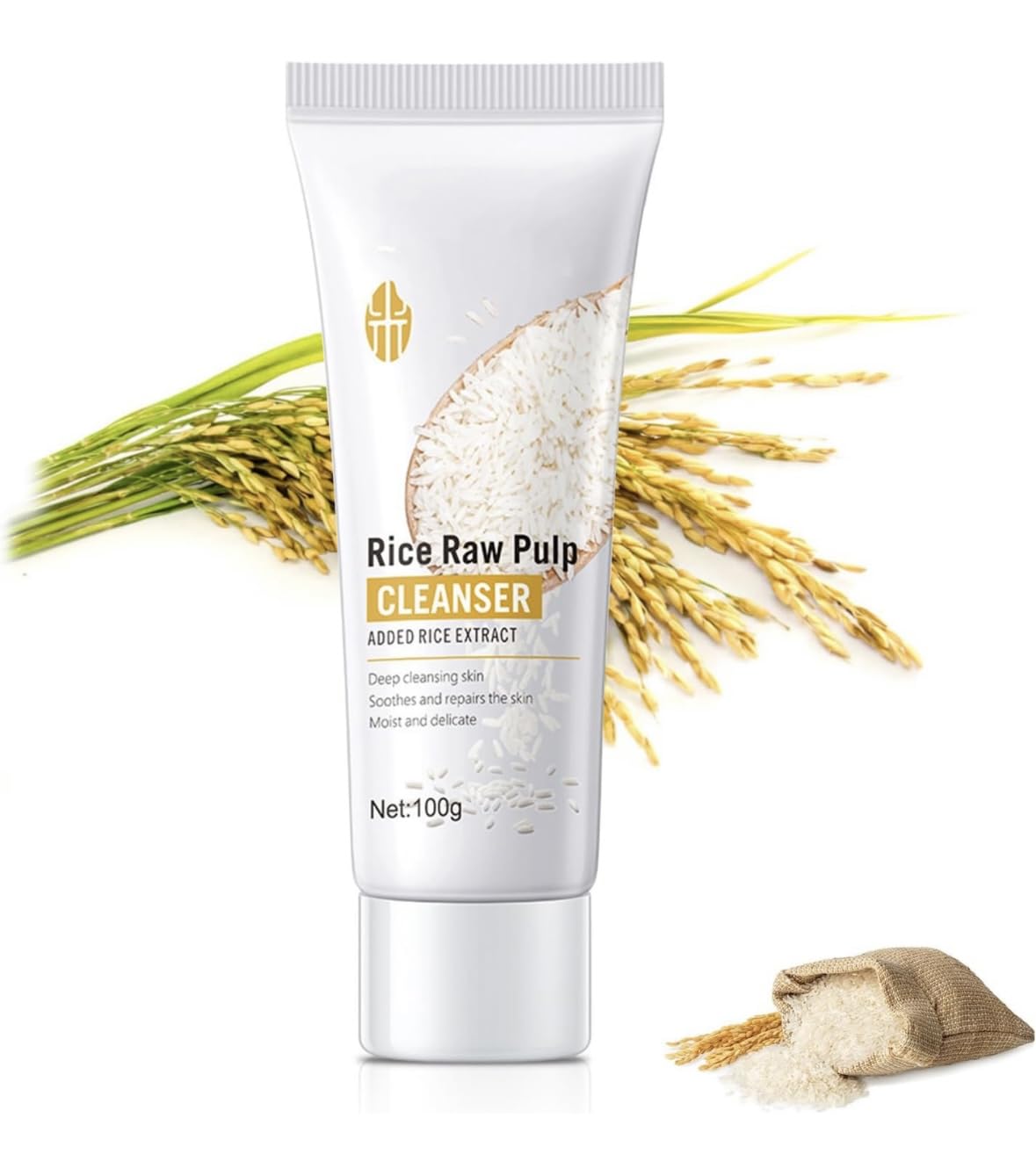 Picture of Bioaqua Rice Raw Pulp Facial Cleanser Face Wash Foam Moisturizing Brighten Shrink Pores Rejuvenation Skin Face Skin Care 100g - Face Wash