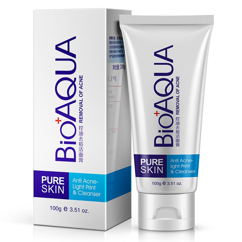 Picture of BIOAQUA - Facial Cleanser Acne Treatment Blackhead Remover Oil Whitening Shrink Pores Bioaqua Face Wash -100g - BQY00057