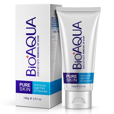Picture of BIOAQUA - Facial Cleanser Acne Treatment Blackhead Remover Oil Whitening Shrink Pores Bioaqua Face Wash -100g - BQY00057