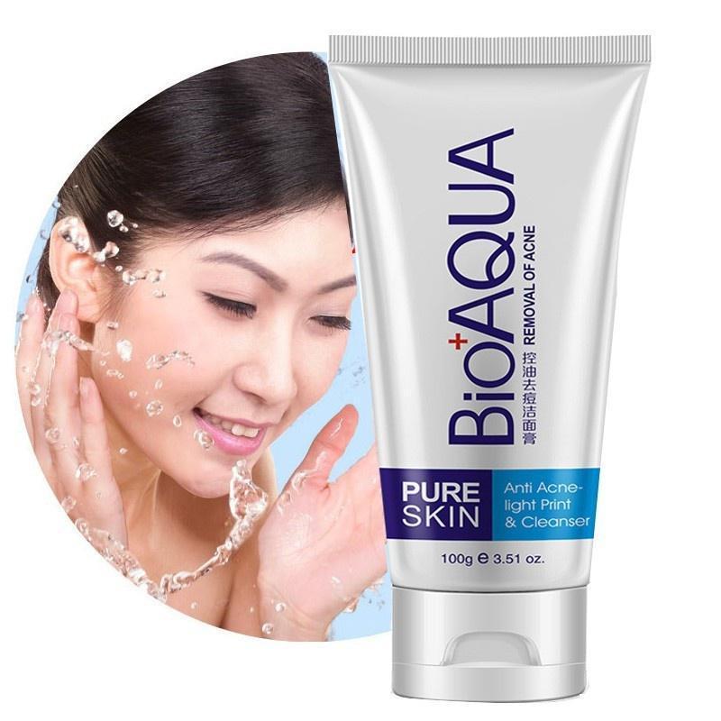 Picture of BIOAQUA - Facial Cleanser Acne Treatment Blackhead Remover Oil Whitening Shrink Pores Bioaqua Face Wash -100g - BQY00057