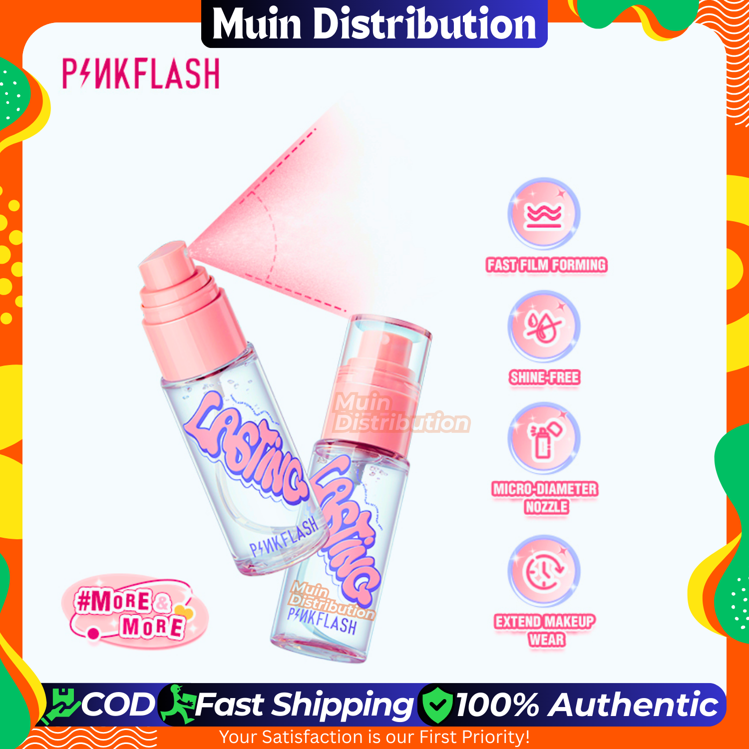Picture of PinkFlash (Setting Spray) Double Fixing Makeup Setting Spray - 40ml - Makeup Fixer