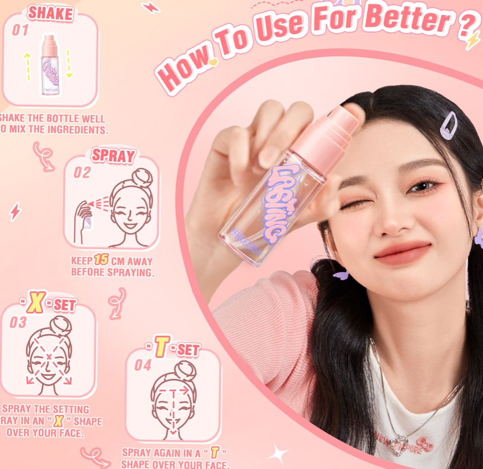 Picture of PinkFlash (Setting Spray) Double Fixing Makeup Setting Spray - 40ml - Makeup Fixer