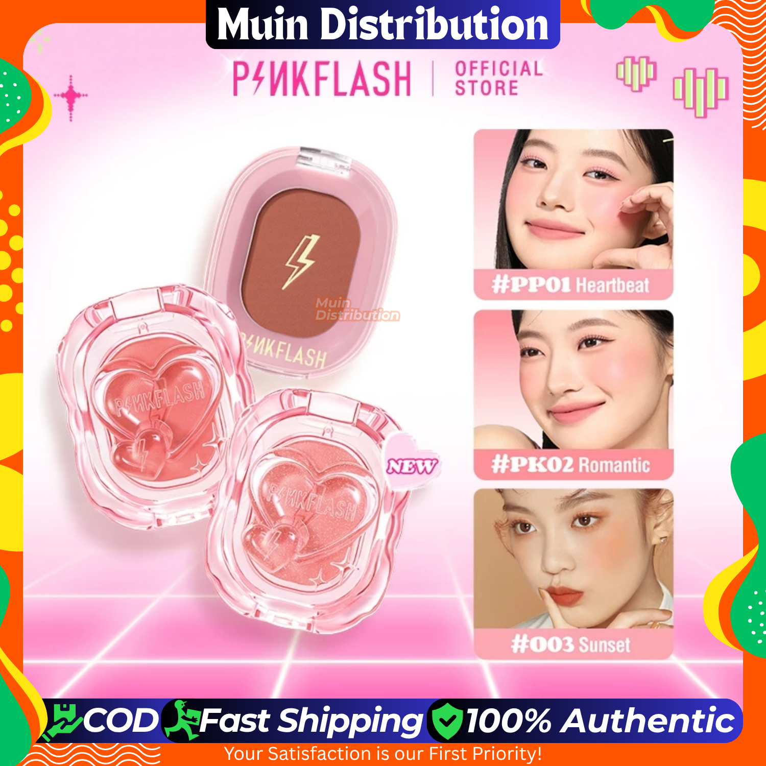 Picture of PinkFlash OhMyHoney Naturally Pigmented Blusher Highlight Contour Face Makeup Soft Powder Blush