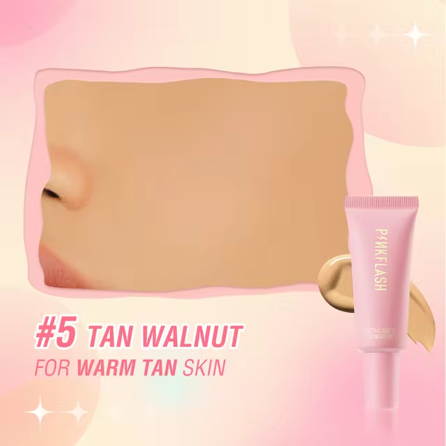 Picture of PinkFlash Foundation #5 Tan Walnut (Suitable for Natural Tan) OhMySelf Foundation Weightless Lasting All Day High Coverage Oil Control Matte - 25g