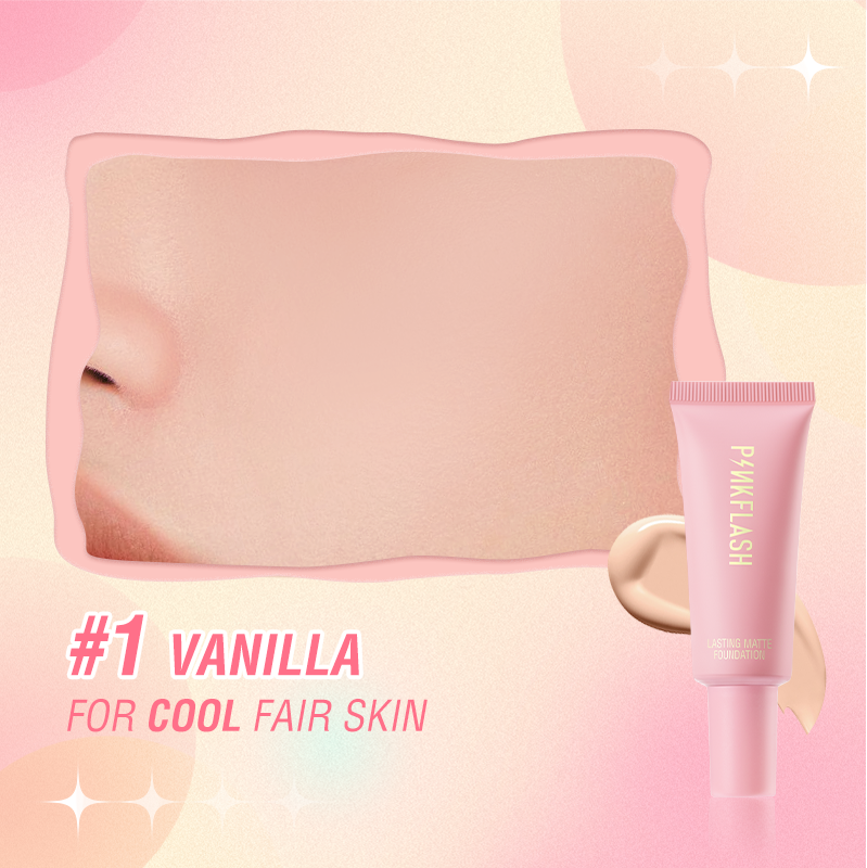 Picture of PinkFlash Foundation #1 Vanilla (Suitable for light to Pink) OhMySelf Foundation Weightless Lasting All Day High Coverage Oil Control Matte - 25g
