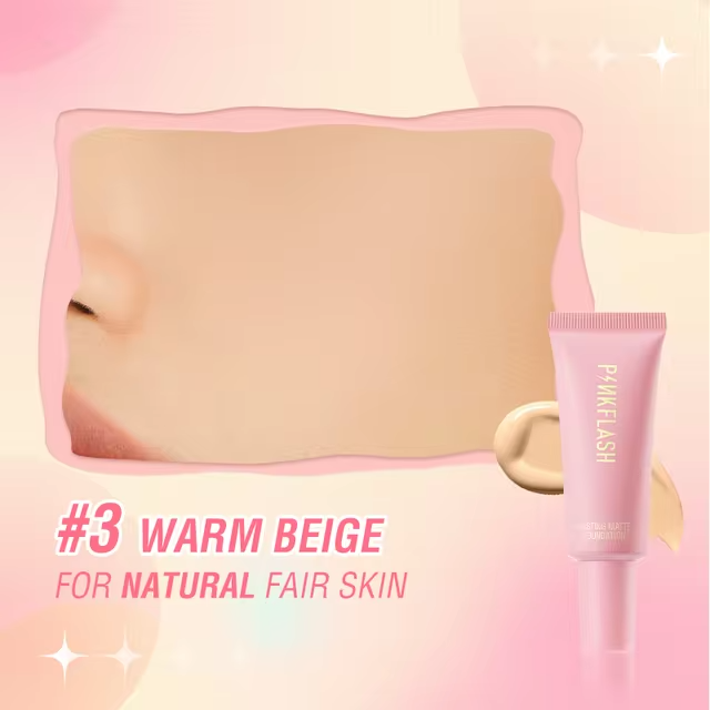 Picture of PinkFlash Foundation #3 Warm Beige (Suitable for Natural Warm) OhMySelf Foundation Weightless Lasting All Day High Coverage Oil Control Matte - 25g