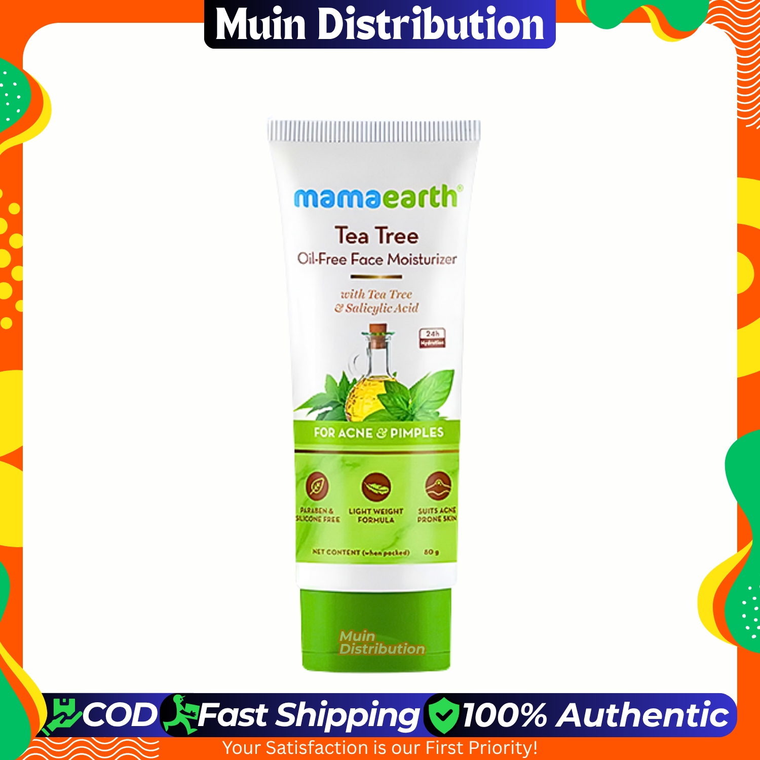 Picture of Mamaearth Tea Tree Oil-Free Face Moisturizer with Tea Tree and Salicylic Acid for Acne and Pimples - 80 ml