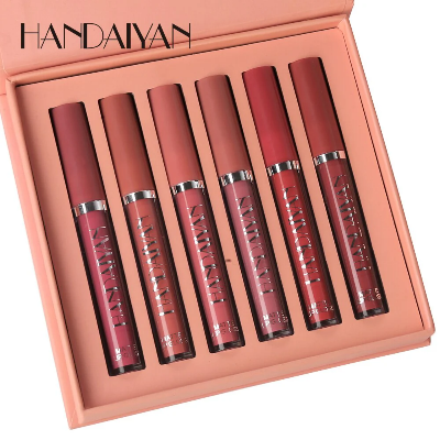 Picture of HANDAIYAN 6 Colors Long Lasting Velvet Lips Tint Liquid Lipsticks Waterproof Non-Stick Cup Lipgloss Gift Set
