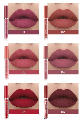 Picture of HANDAIYAN 6 Colors Long Lasting Velvet Lips Tint Liquid Lipsticks Waterproof Non-Stick Cup Lipgloss Gift Set