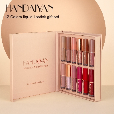 Picture of HANDAIYAN 12 Colors 2.5ml Lip Gloss Set Matte Pearlescent Non-Sticky Lip Glaze Lipstick - Lipstick Set