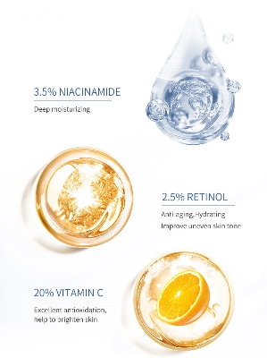 Picture of MELAO Vitamin Super Serum Contains 2.5% Retinol +20% Vitamin C+3.59% Niacinamide +5% Hyaluronic Acid To Lighten and Repair Face-30ML
