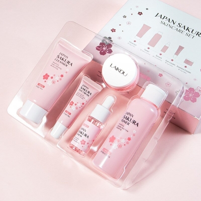 Picture of Laikou Japan Sakura Skin Care Set - 5pcs [serum Cream Toner Eye Cream Cleanser Combo]