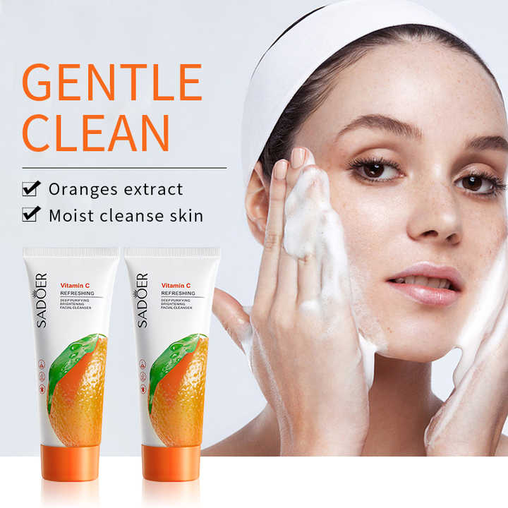 Picture of SADOER Vitamin C Moisturizing Deep Purifying Refreshing Fruit Plant Extract Facial Cleanser 100g - Face Wash
