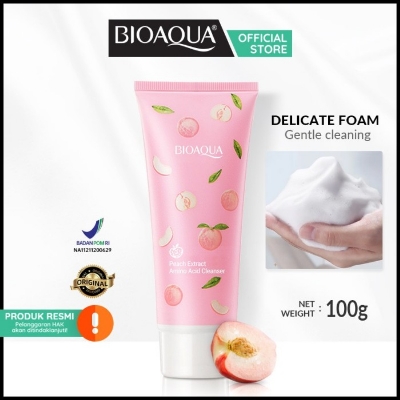 Picture of BIOAQUA Peach Extract Amino Acid Cleanser Gentle Cleansing Moisturizing Foaming Cleanser 100g