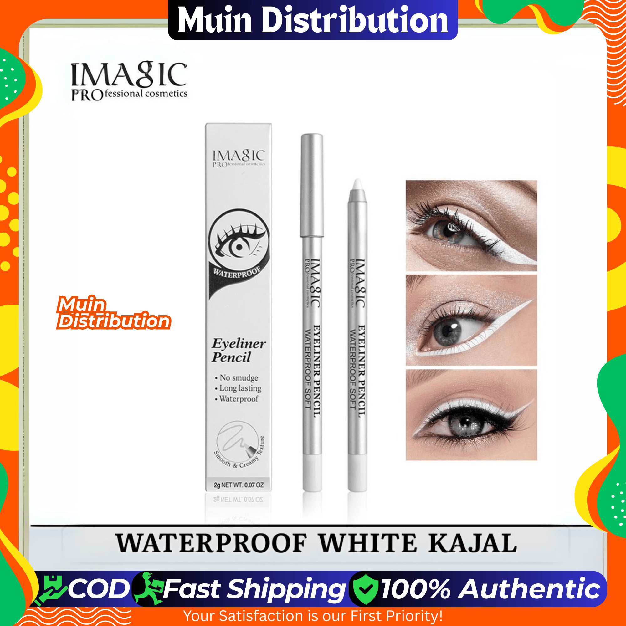 Picture of IMAGIC Waterproof Long Lasting Kajal - White kajol