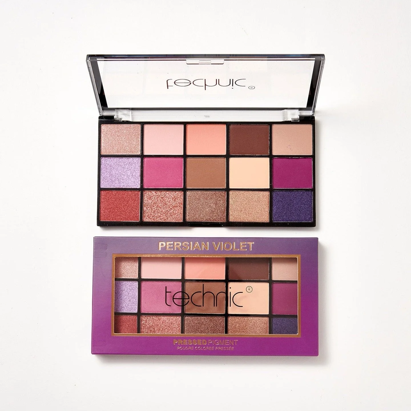 Picture of Technic Persian Violet 15 Color Pressed Pigment Eye Shadow Palette - Persian Violet - 30g