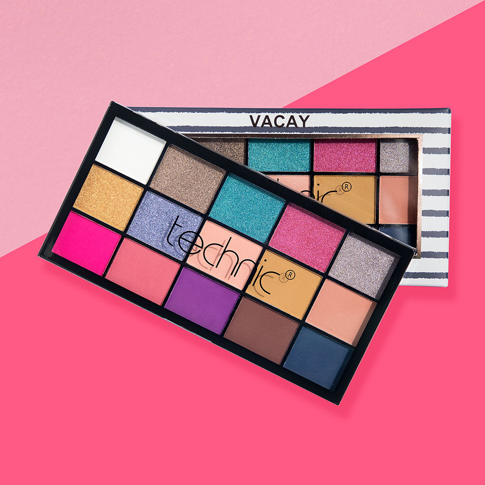 Picture of Technic Vacay 15 Color Pressed Pigment Eye Shadow Palette - Vacay - 30g