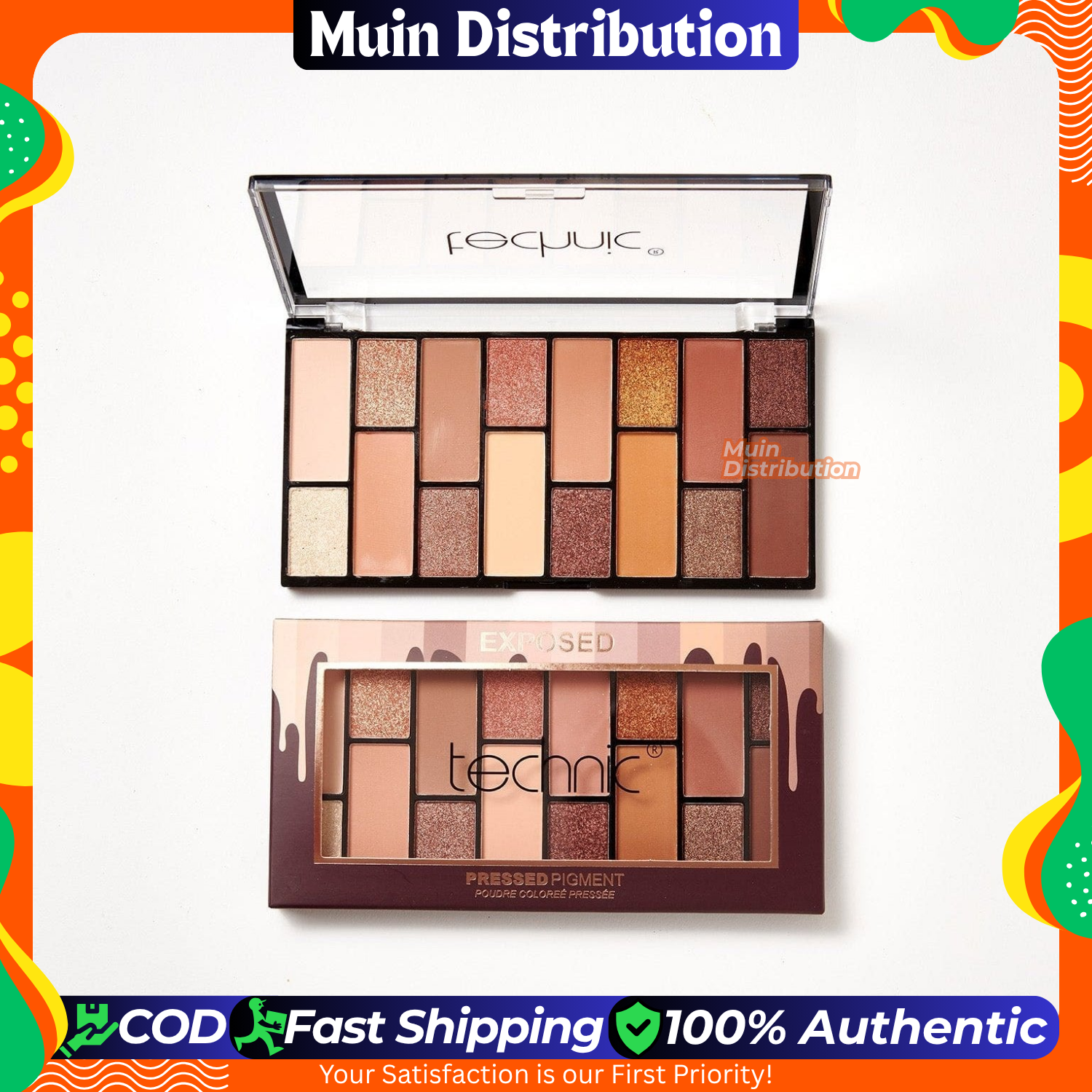 Picture of Technic Exposed 16 Color Pressed Pigment  Eye Shadow Palette - Exposed - 30g