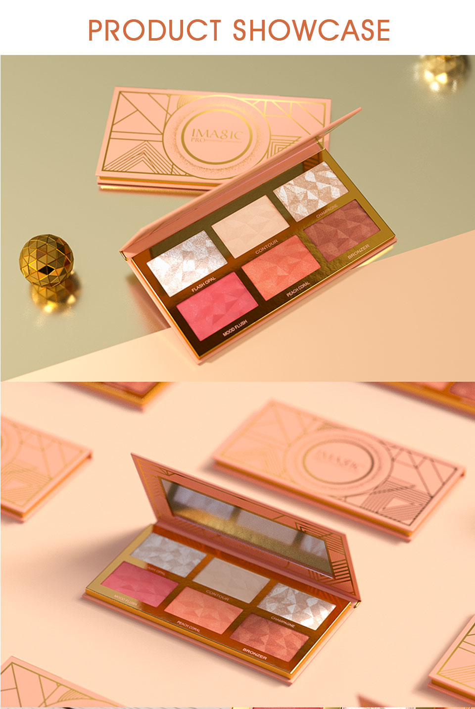 Picture of IMAGIC New 6 Color Hybrid Highlight Blush Palette Rouge Makeup Blush Palet Blush Contour Shadow Facial Cosmetics