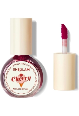 Picture of SHEGLAM For The Flush Lip & Cheek Tint-Fruit Punch Long-Lasting Matte Finish Lip Tint Easy-To-Use Lightweight Blush Moisturizing Lip Stain Liquid Lipstick Pink Liquid Lipstick-Cherry