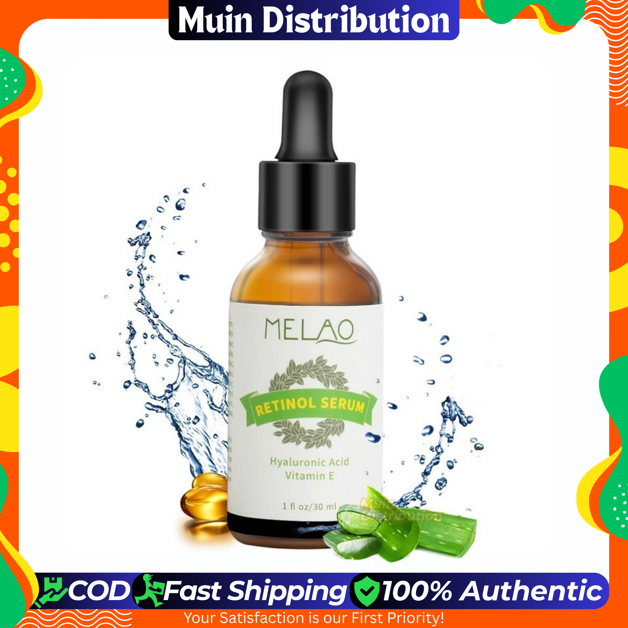 Picture of Melao Retinol Serum with Hyaluronic Acid & Vitamin E Serum - 30ml