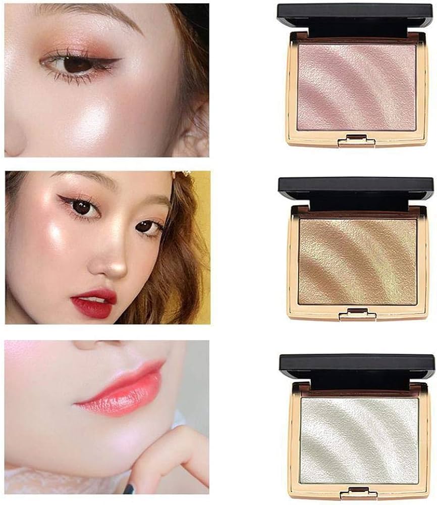 Picture of New HOJO Highlighter Makeup Shimmer Powder Highlighter Palette Base Illuminator Highlight Face Contour Golden Bronzer