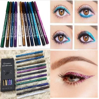 Picture of 12 pcs Colorful Waterproof & Long Lasting Pencil Eyeliner Set