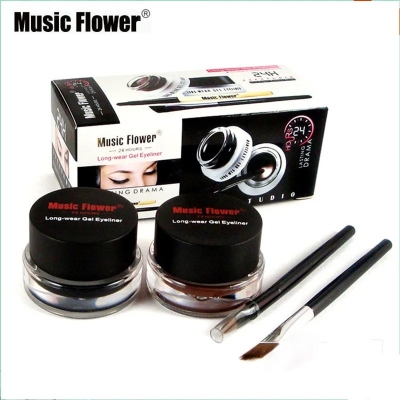 Picture of Music Flower 4 In 1 (Black & Brown) 2 Color Gel Eyeliner with 2 brush