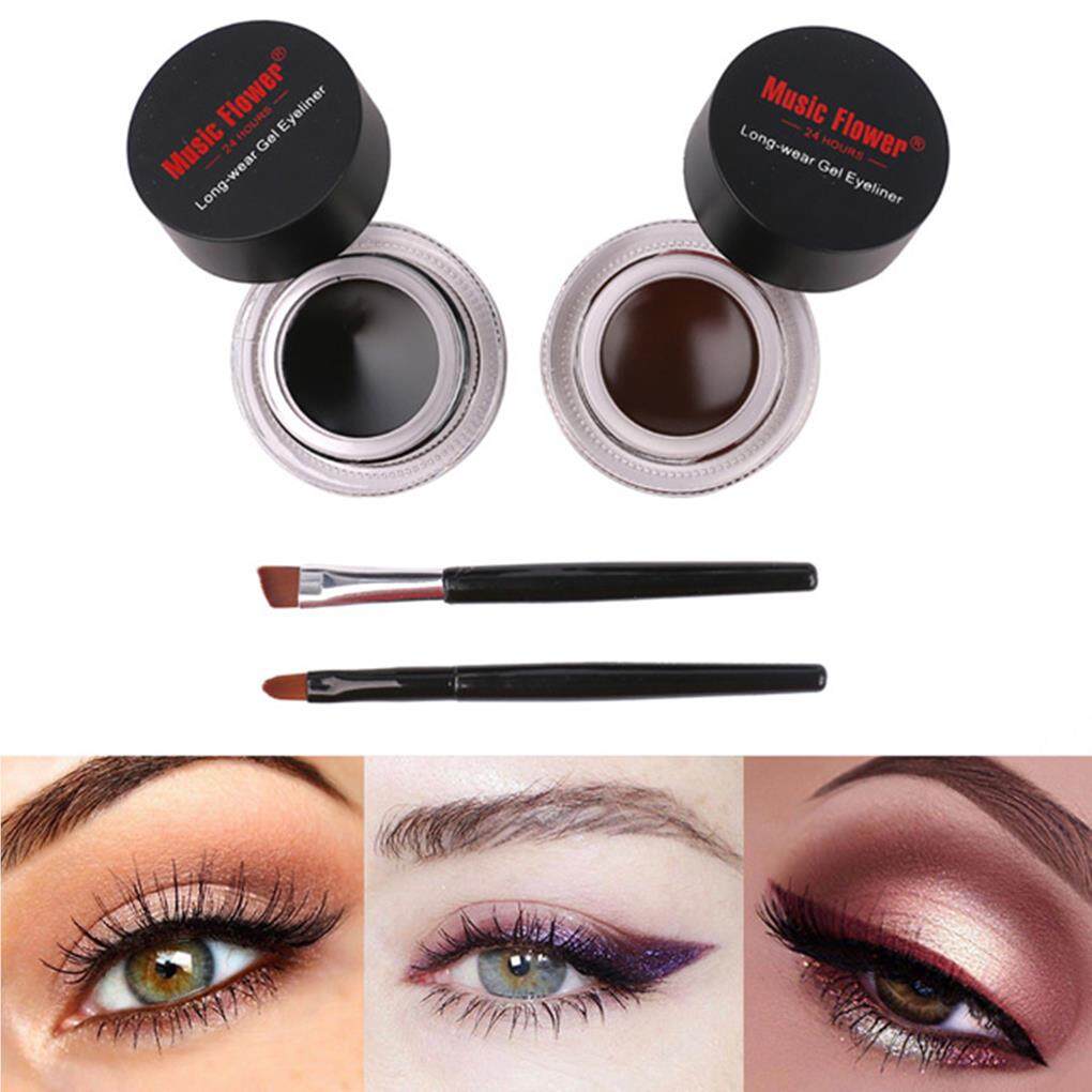Picture of Music Flower 4 In 1 (Black & Brown) 2 Color Gel Eyeliner with 2 brush