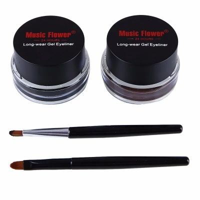 Picture of Music Flower 4 In 1 (Black & Brown) 2 Color Gel Eyeliner with 2 brush