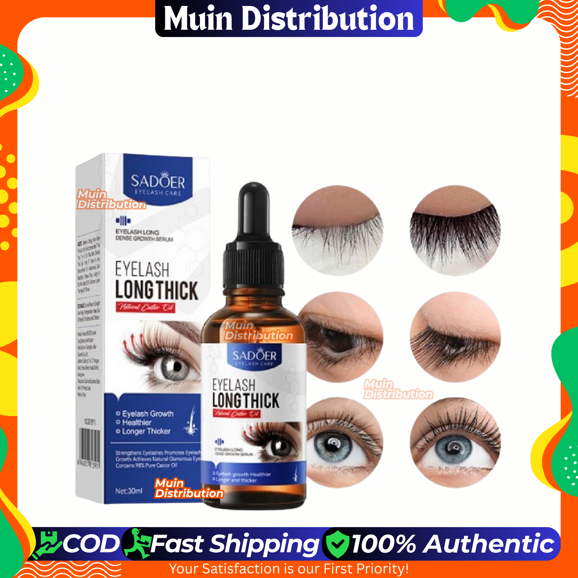 Picture of SADOER Eyelash Growth Long Thick Essence - 30ml - Eyelashes & Eyebrows Growth Serum