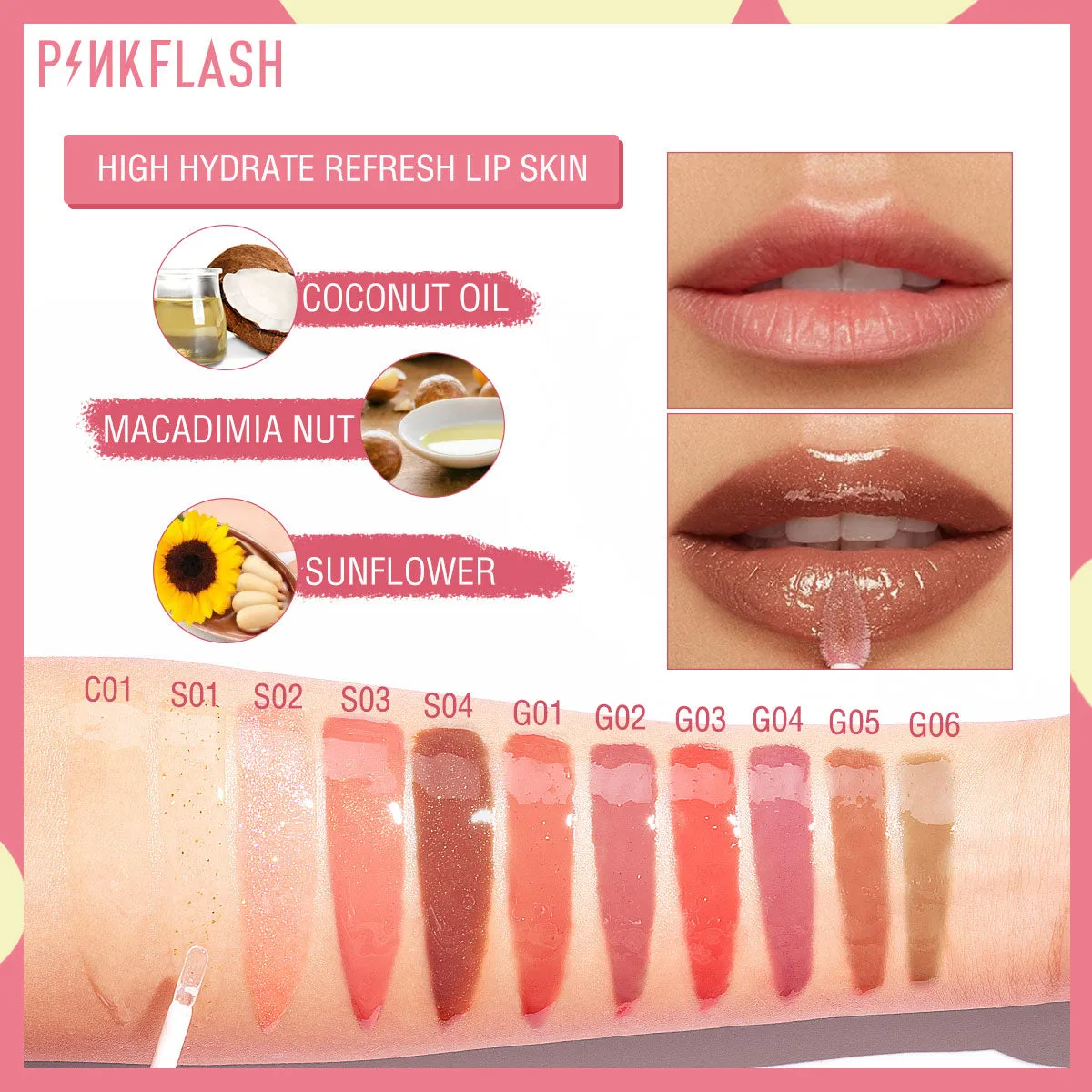 Picture of PinkFlash Ever Glossy Moist Lip Gloss - PFL02 - Lip Care