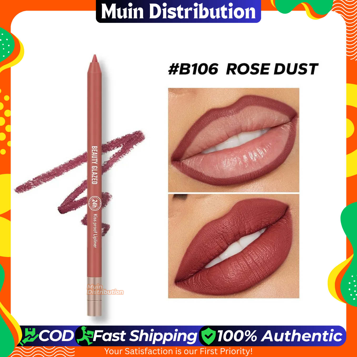 Picture of Beauty Glazed  Waterproof & Long Lasting Lip Liner - #B106 (Rose Dust)