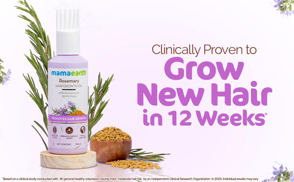 Picture of Mamaearth Rosemary Hair Oil for Hair Growth & Hair Fall Control with Fenugreek Seed | Strengthens Roots, Non-Sticky & Natural Scalp Oil for Men & Women | 150ml (5.07 Fl Oz)