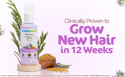 Picture of Mamaearth Rosemary Hair Oil for Hair Growth & Hair Fall Control with Fenugreek Seed | Strengthens Roots, Non-Sticky & Natural Scalp Oil for Men & Women | 150ml (5.07 Fl Oz)