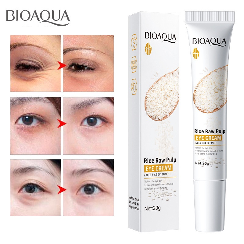 Picture of BIOAQUA Rice Raw Pulp Eye Cream - 20g for Lighting Eyes Firming Eye Creams Anti Dark Circle Moisturizing Eyes Skin Care