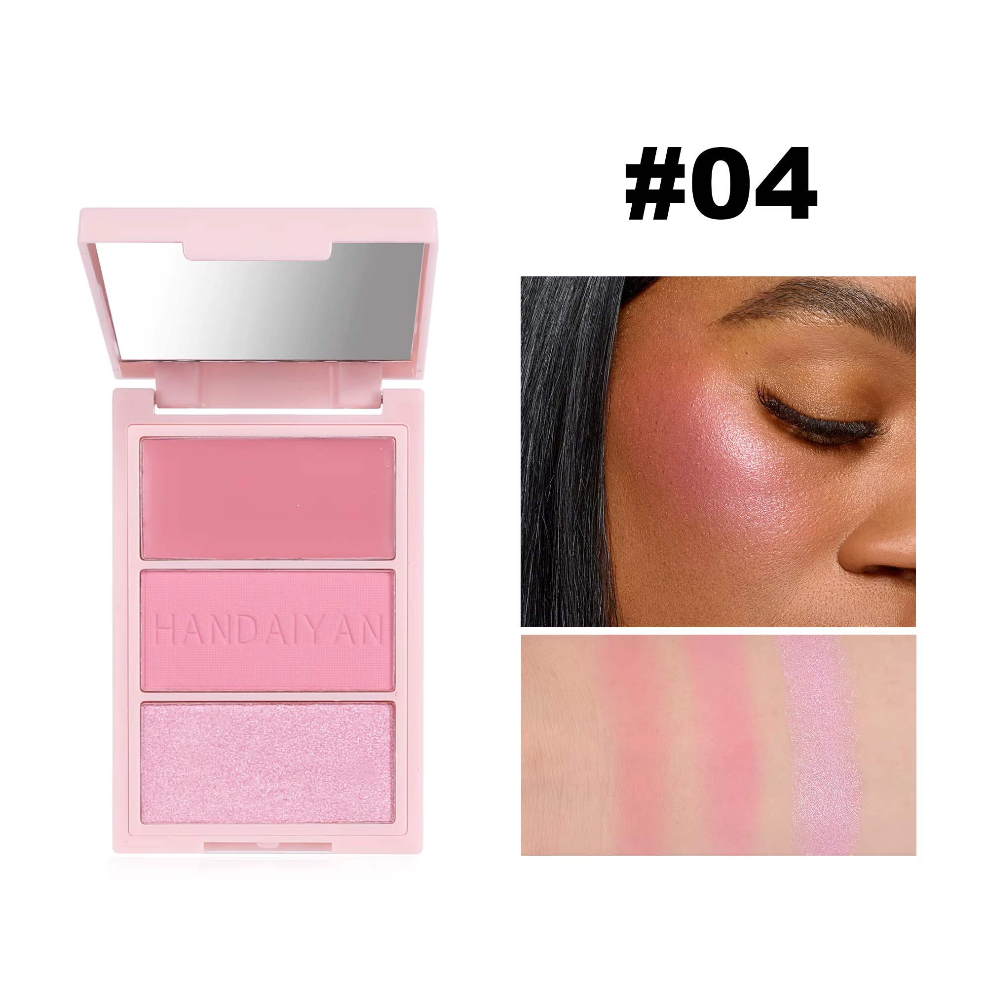 Picture of HANDAIYAN 3 in 1 3D Blush Bronzer Contour Eyeshadow Palette - #04