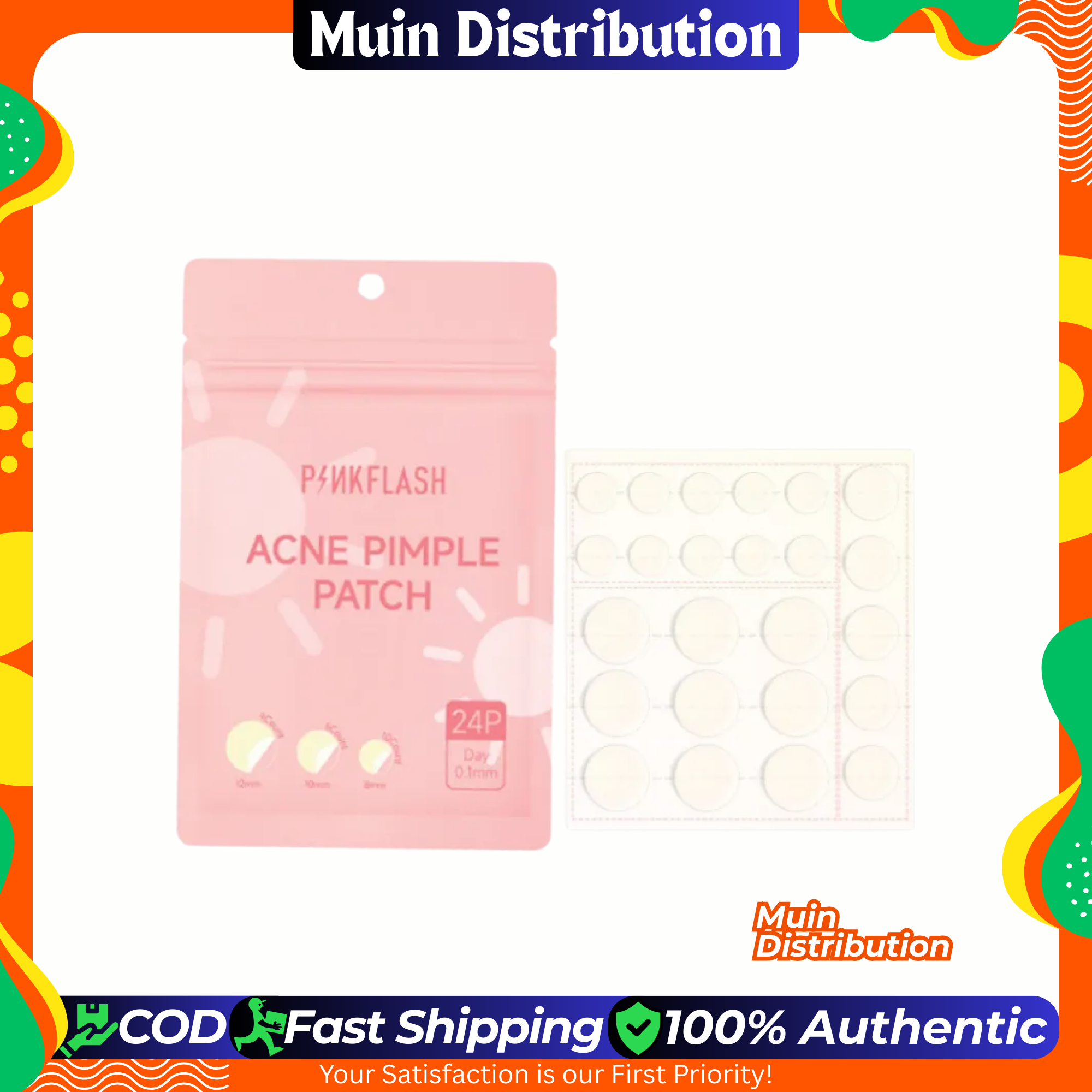 Picture of PINKFLASH Acne Pimple Patch for Day / Night (Pack of 24pcs) - Acne Patch / Acne Care