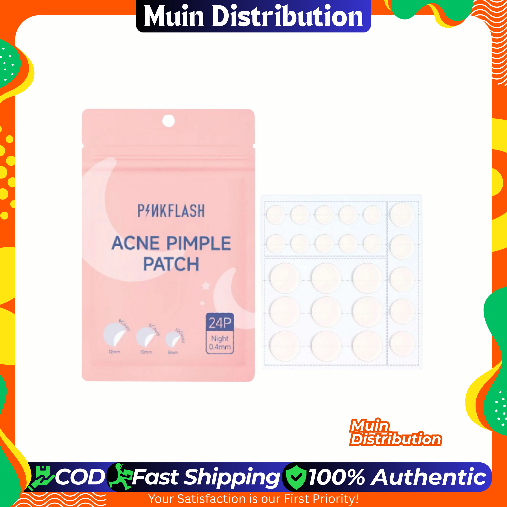 Picture of PINKFLASH Acne Pimple Patch for Day / Night (Pack of 24pcs) - Acne Patch / Acne Care