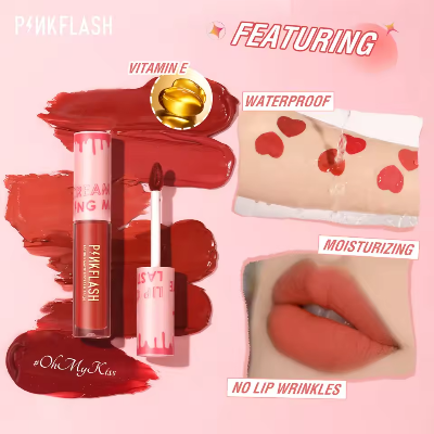 Picture of PinkFlash Lipstick #BB02 (Brick Brown) Melting Matte Waterproof Lipcream - 2.3g