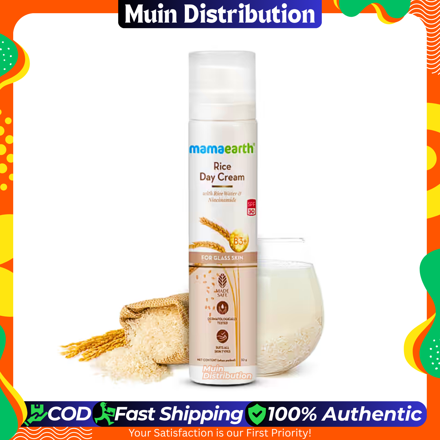 Picture of Mamaearth Rice Day Cream With Rice Water & Niacinamide for Glass Skin - 50g