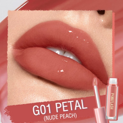 Picture of PinkFlash Lip Gloss #G01 Petal (Nudee Peach) Ever Glossy Moist Lip Gloss - 2.3g