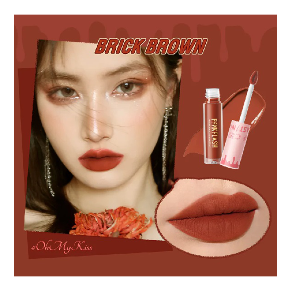 Picture of PinkFlash Lipstick #BB03 (Brick Brown) Melting Matte Waterproof Lipcream - 2.3g